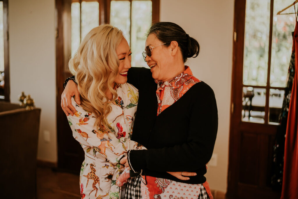 Jema with her mom on Wedding day